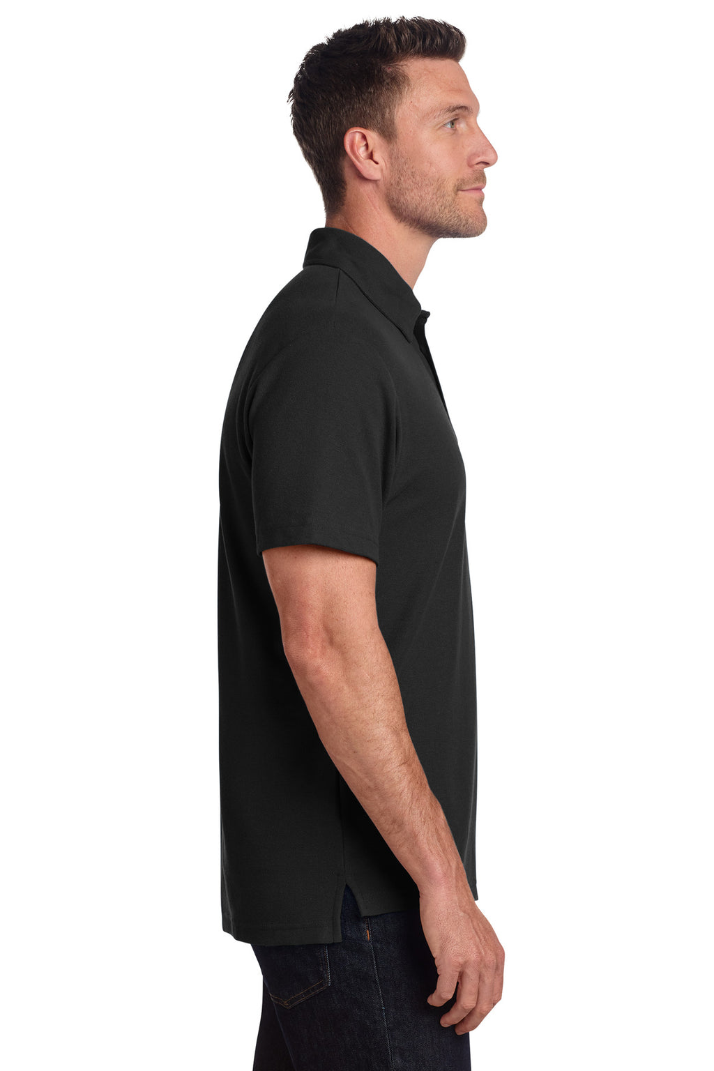 Port Authority C-FREE Cotton Blend Pique Pocket Polo K868 - Black - side