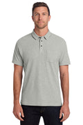 Port Authority C-FREE Cotton Blend Pique Pocket Polo K868 - Deep Smoke Heather - front