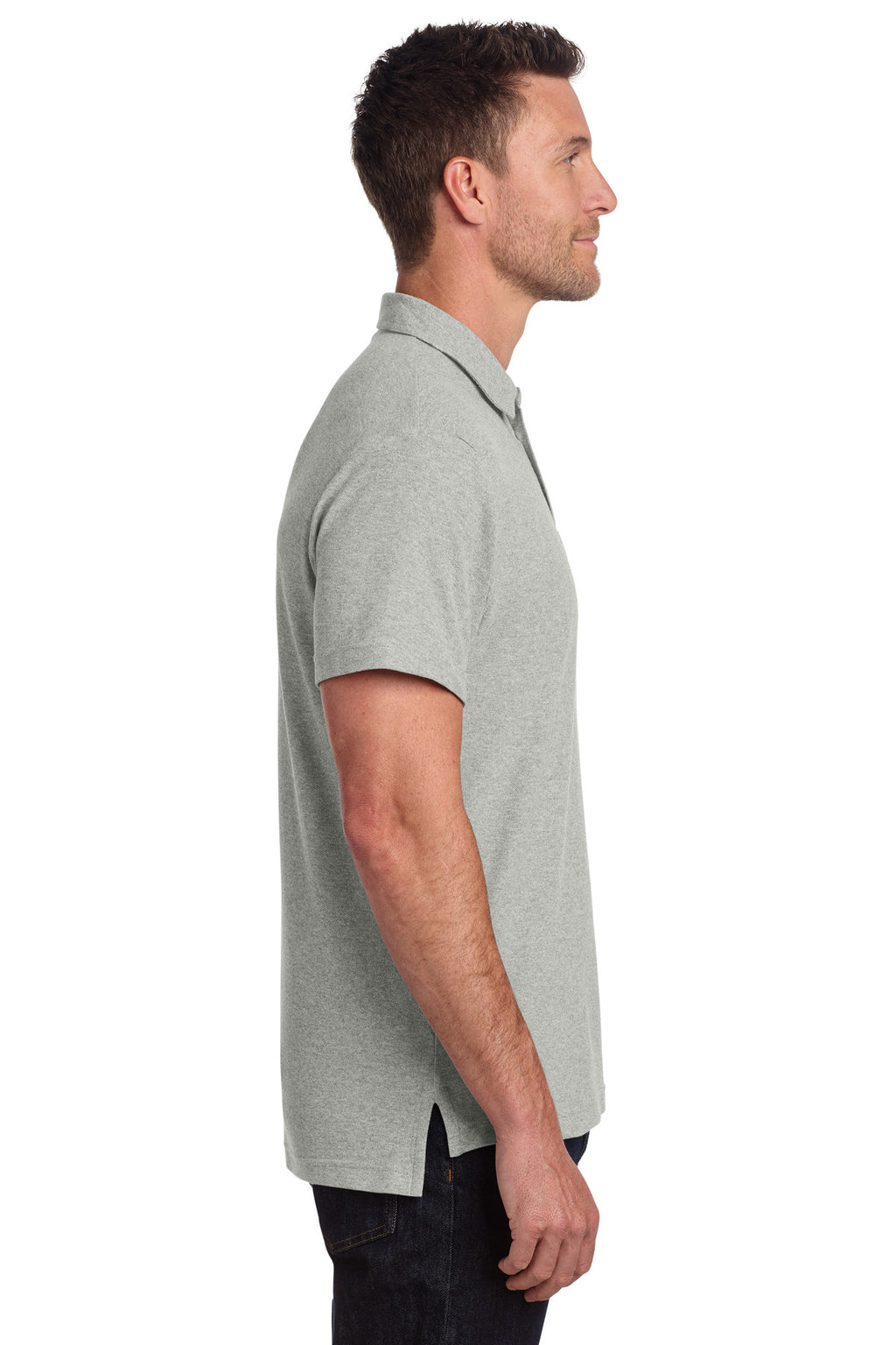 Port Authority C-FREE Cotton Blend Pique Pocket Polo K868 - Deep Smoke Heather - side