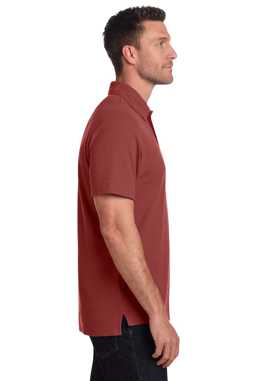 Port Authority C-FREE Cotton Blend Pique Pocket Polo K868 - Garnet - side