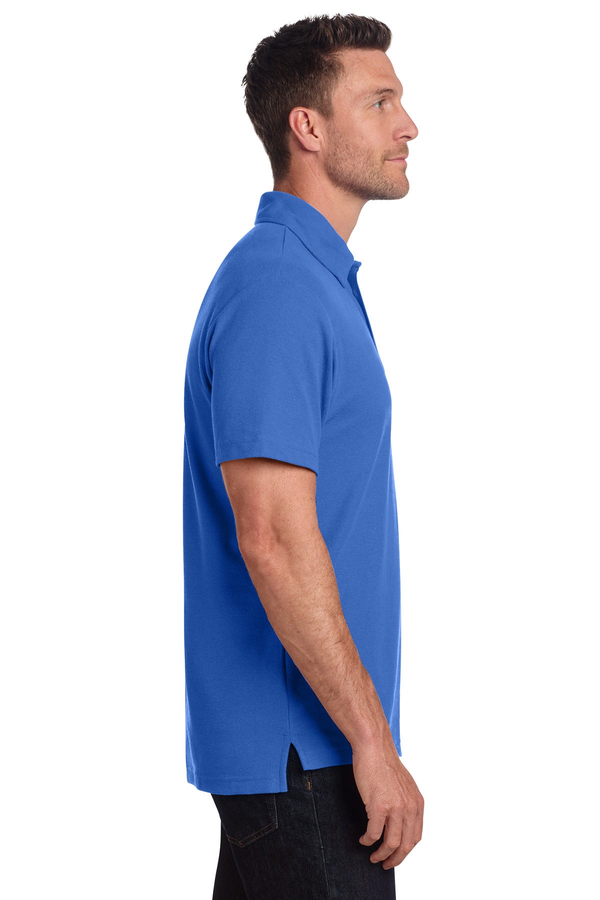 Port Authority C-FREE Cotton Blend Pique Pocket Polo K868 - True Blue - side
