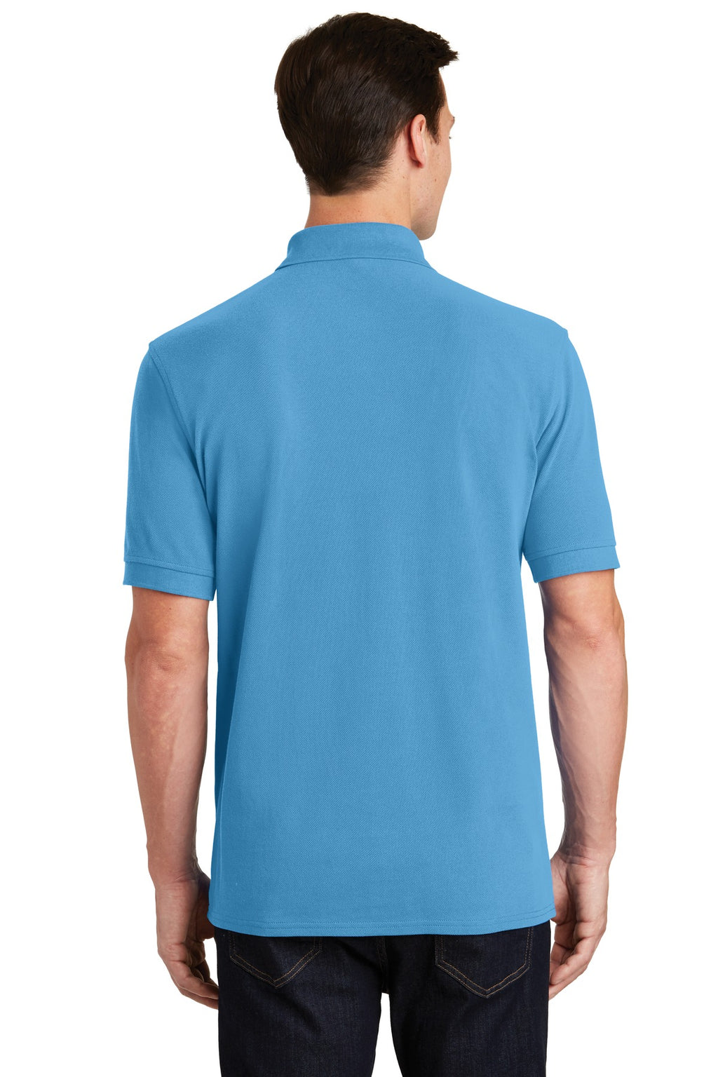 Port & Co Combed Ring Spun Pique Polo. KP1500 - Aquatic Blue - back