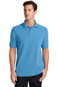 Port & Co Combed Ring Spun Pique Polo. KP1500 - Aquatic Blue - front