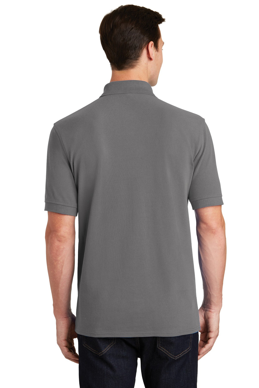 Port & Co Combed Ring Spun Pique Polo. KP1500 - Medium Grey - back