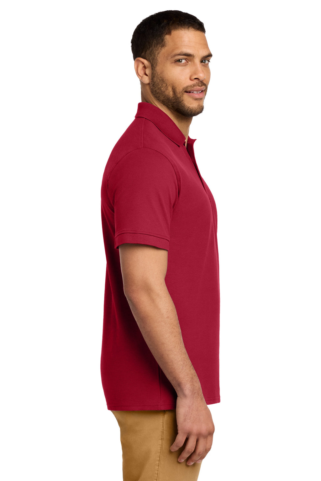 Port & Co Combed Ring Spun Pique Polo. KP1500 - Red - side