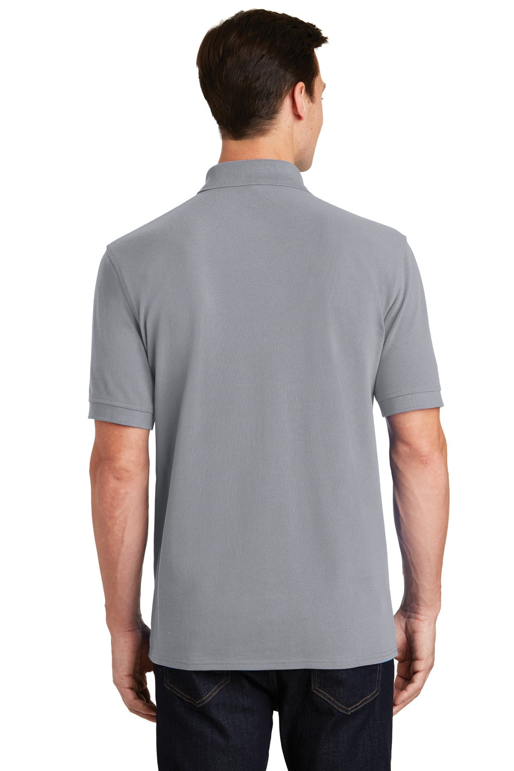 Port & Co Combed Ring Spun Pique Polo. KP1500 - Silver - back