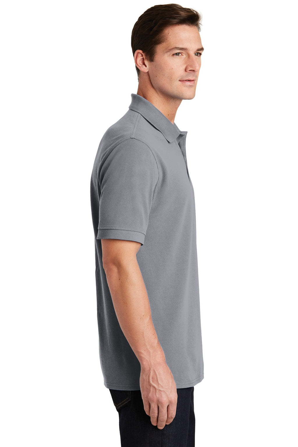 Port & Co Combed Ring Spun Pique Polo. KP1500 - Silver - side