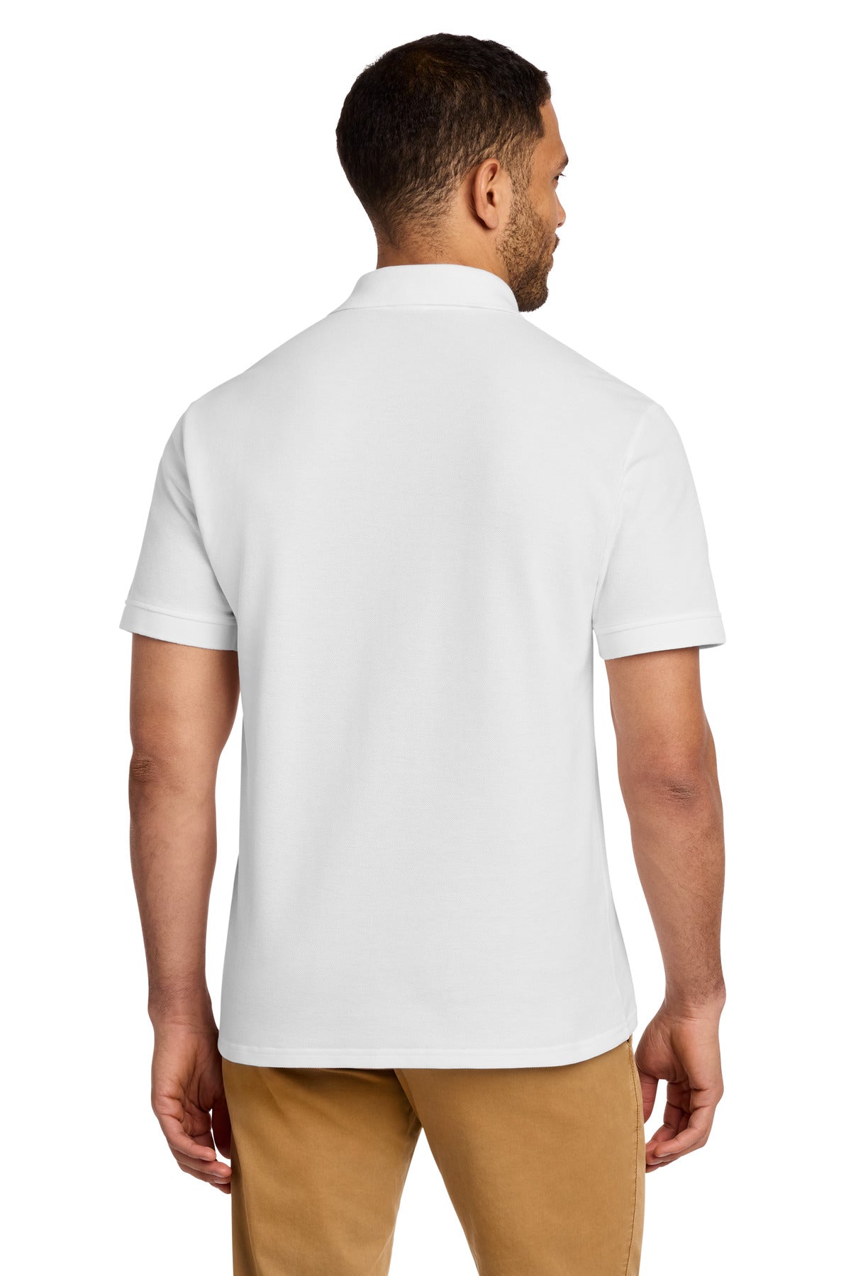 Port & Co Combed Ring Spun Pique Polo. KP1500 - White - back