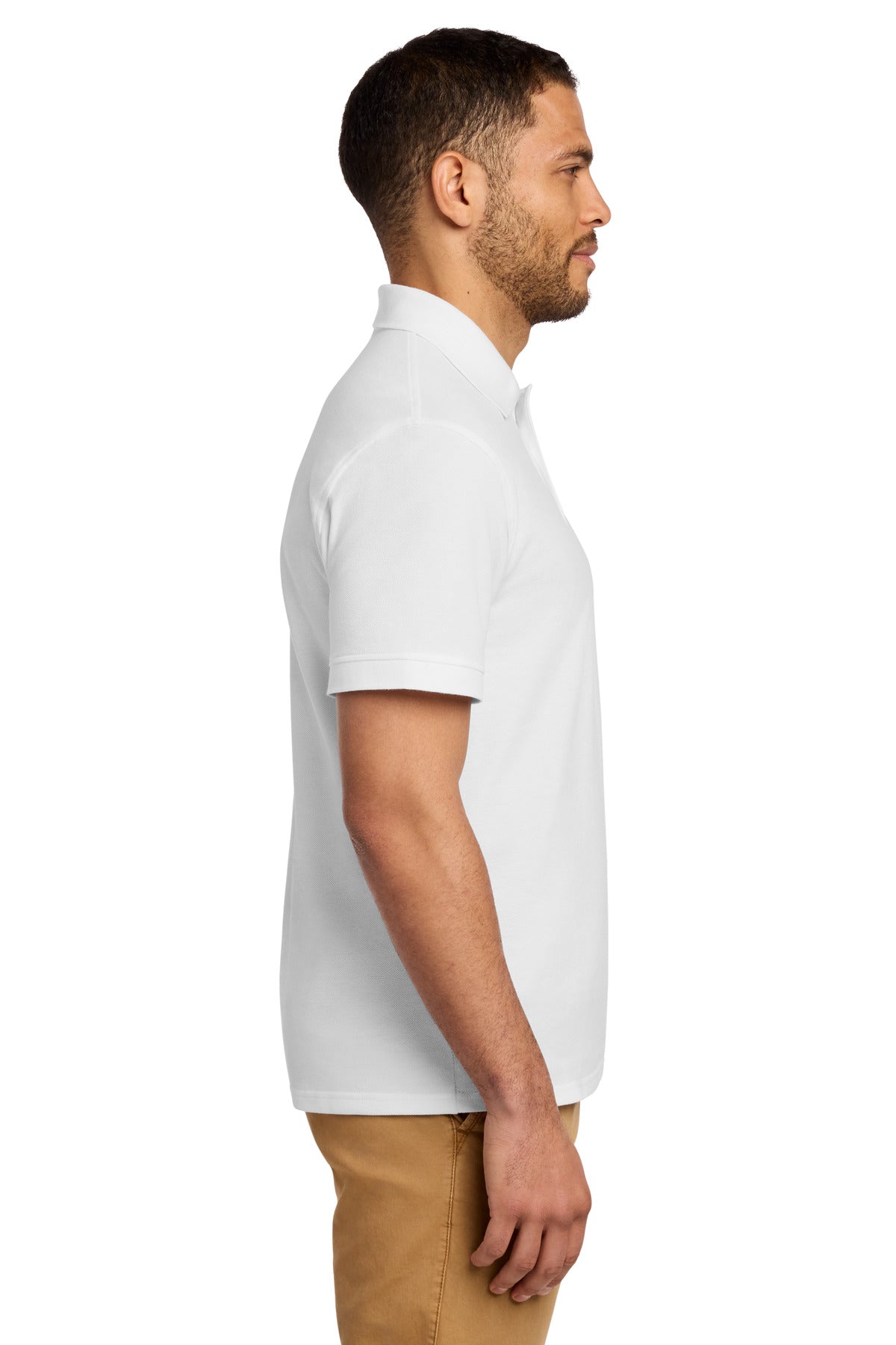 Port & Co Combed Ring Spun Pique Polo. KP1500 - White - side