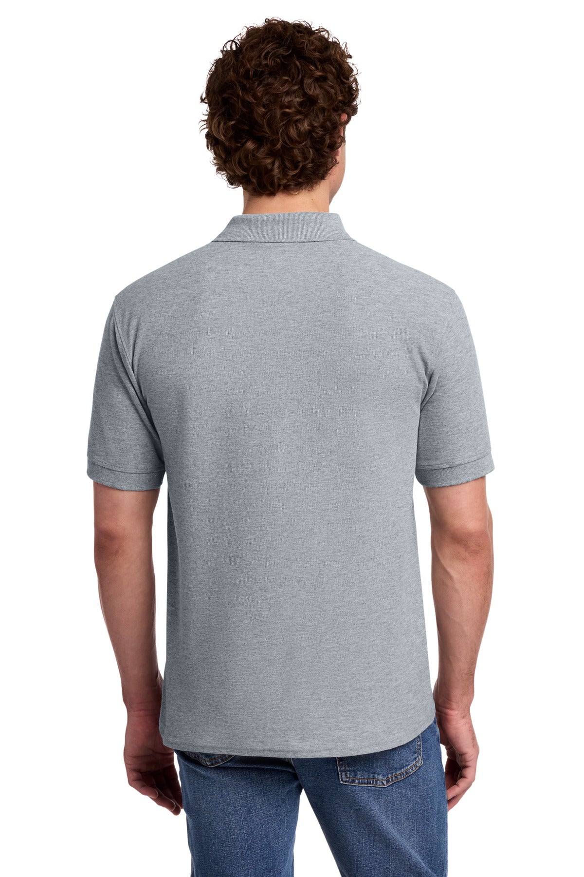Port & Co Core Blend Pique Polo. KP155 - Athletic Heather - back
