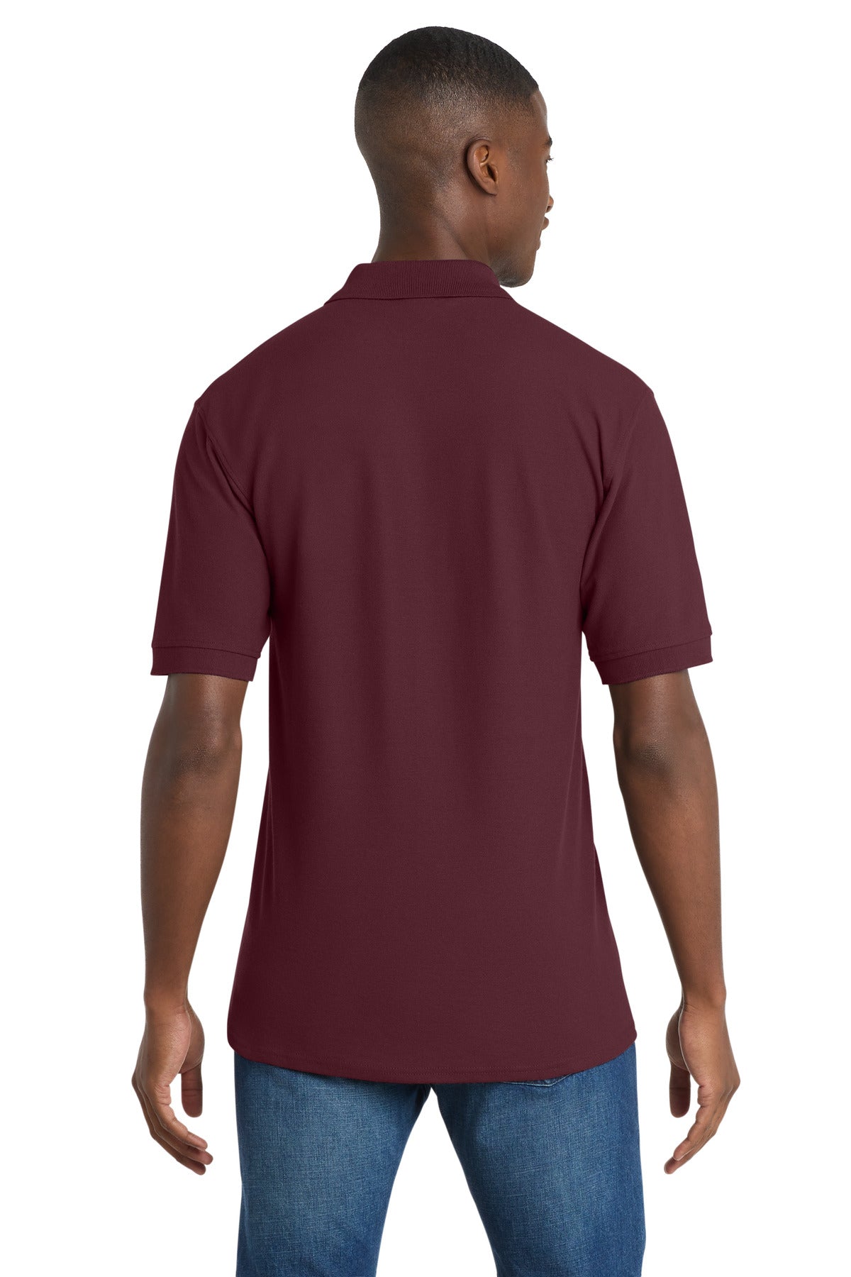 Port & Co Core Blend Pique Polo. KP155 - Athletic Maroon - back