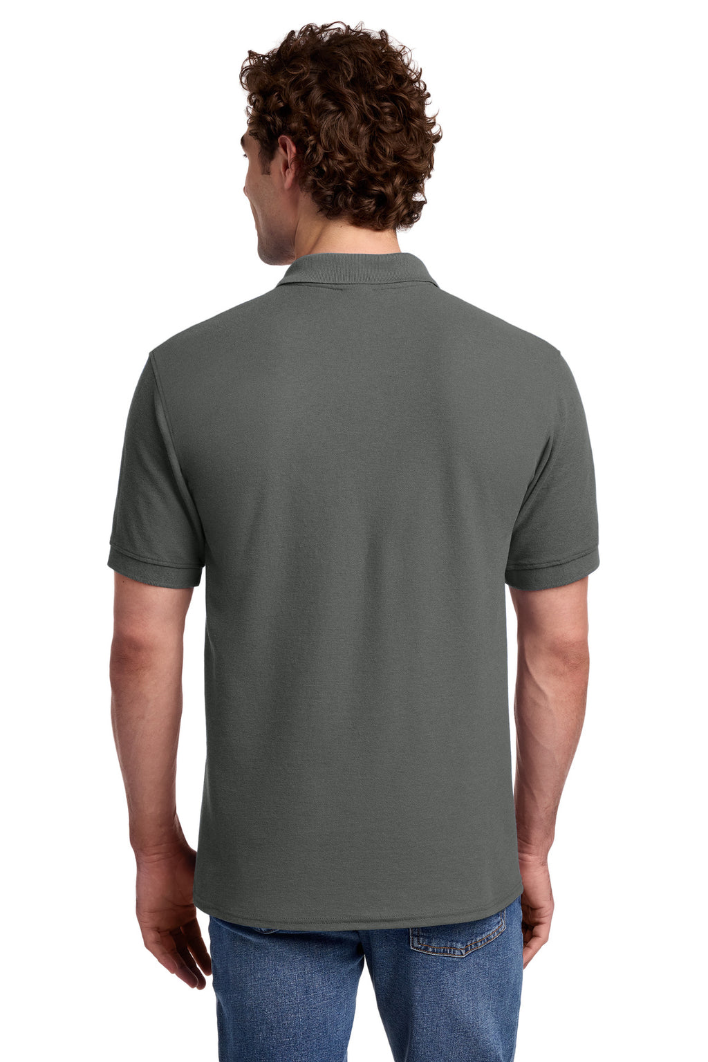 Port & Co Core Blend Pique Polo. KP155 - Charcoal - back