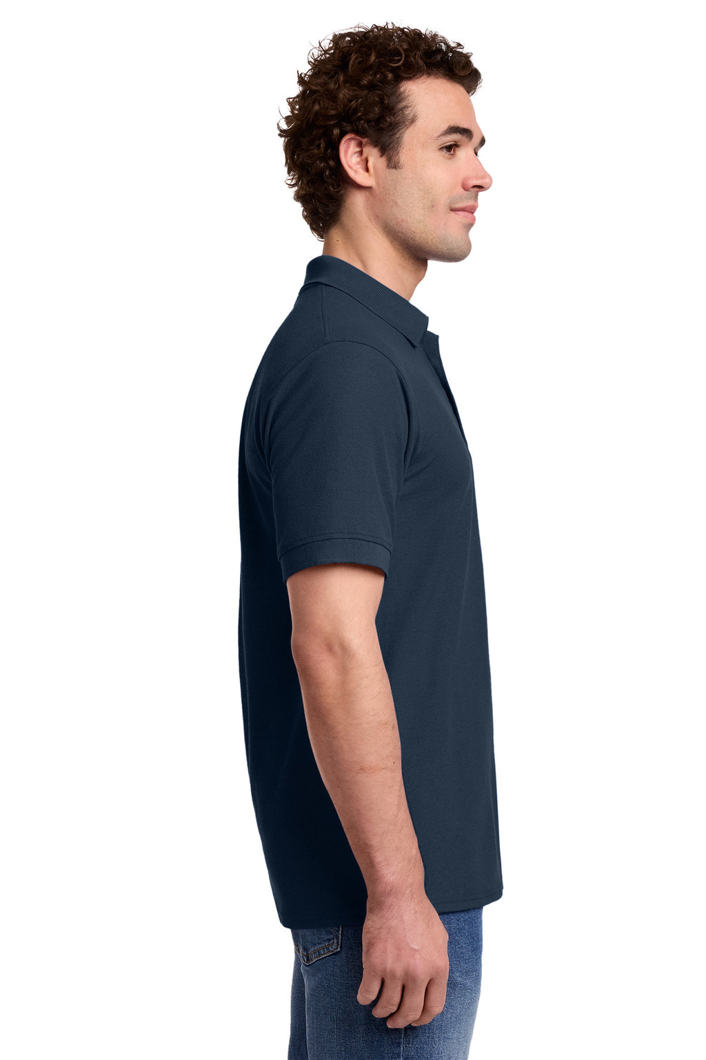Port & Co Core Blend Pique Polo. KP155 - Deep Navy - side