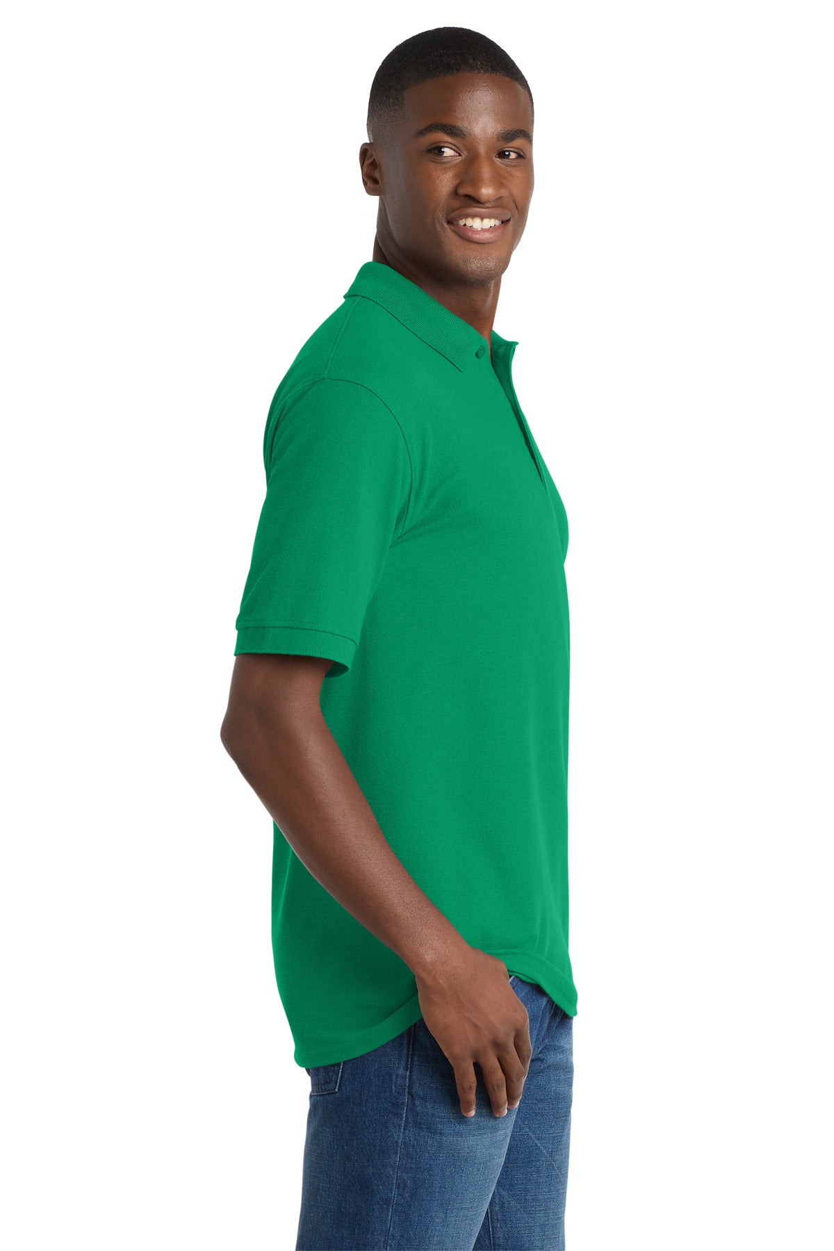 Port & Co Core Blend Pique Polo. KP155 - Kelly - side