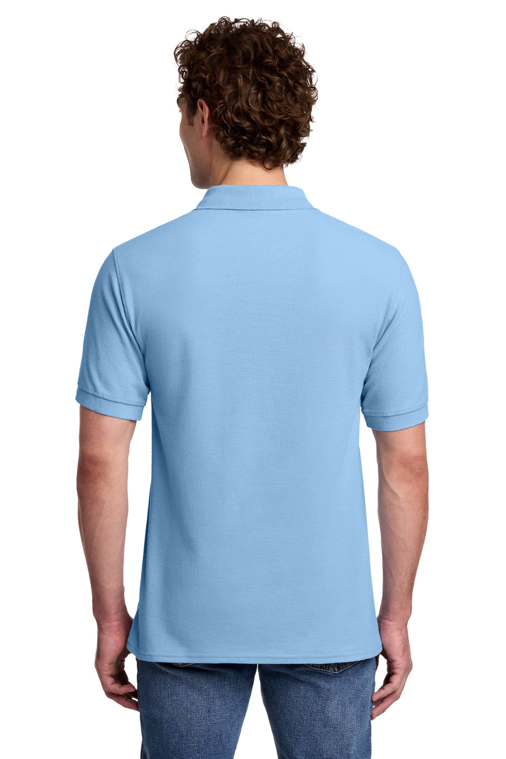 Port & Co Core Blend Pique Polo. KP155 - Light Blue - back
