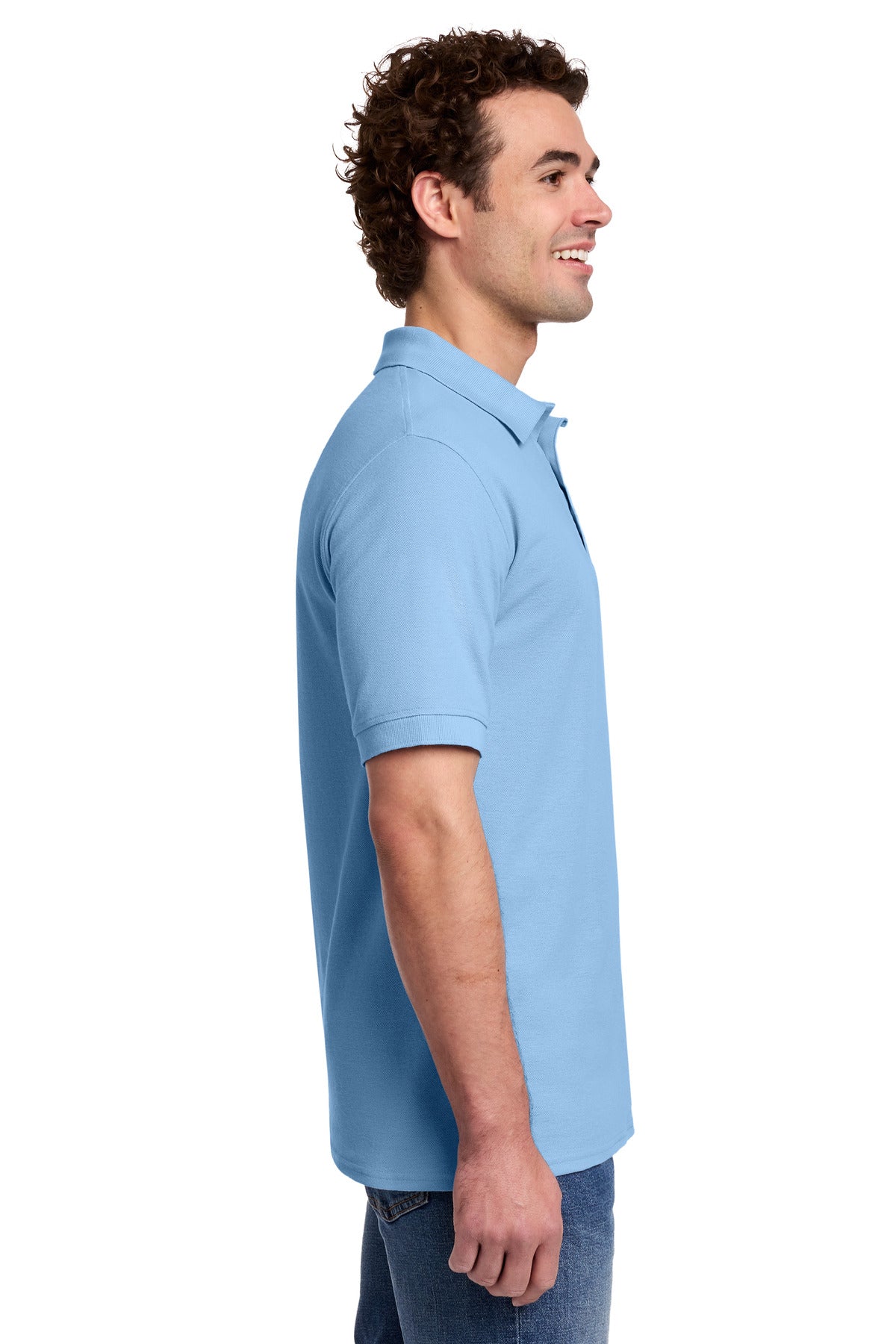 Port & Co Core Blend Pique Polo. KP155 - Light Blue - side