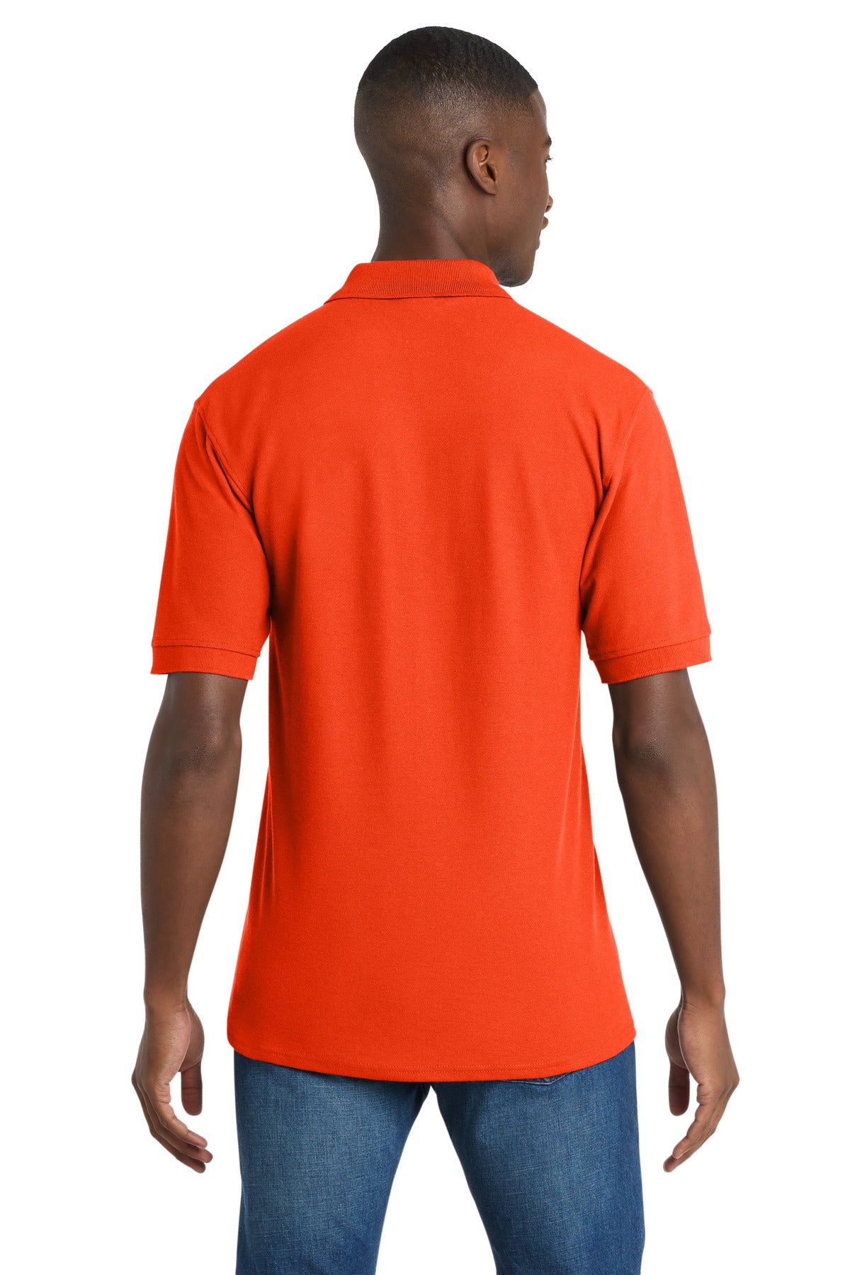 Port & Co Core Blend Pique Polo. KP155 - Orange - back