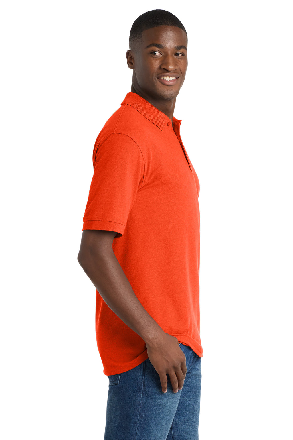 Port & Co Core Blend Pique Polo. KP155 - Orange - side