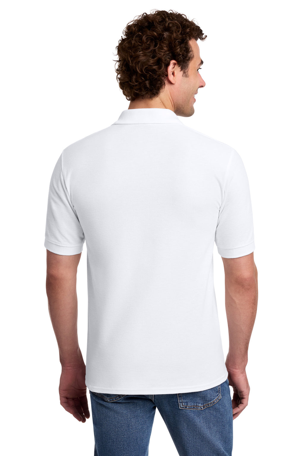 Port & Co Core Blend Pique Polo. KP155 - White - back