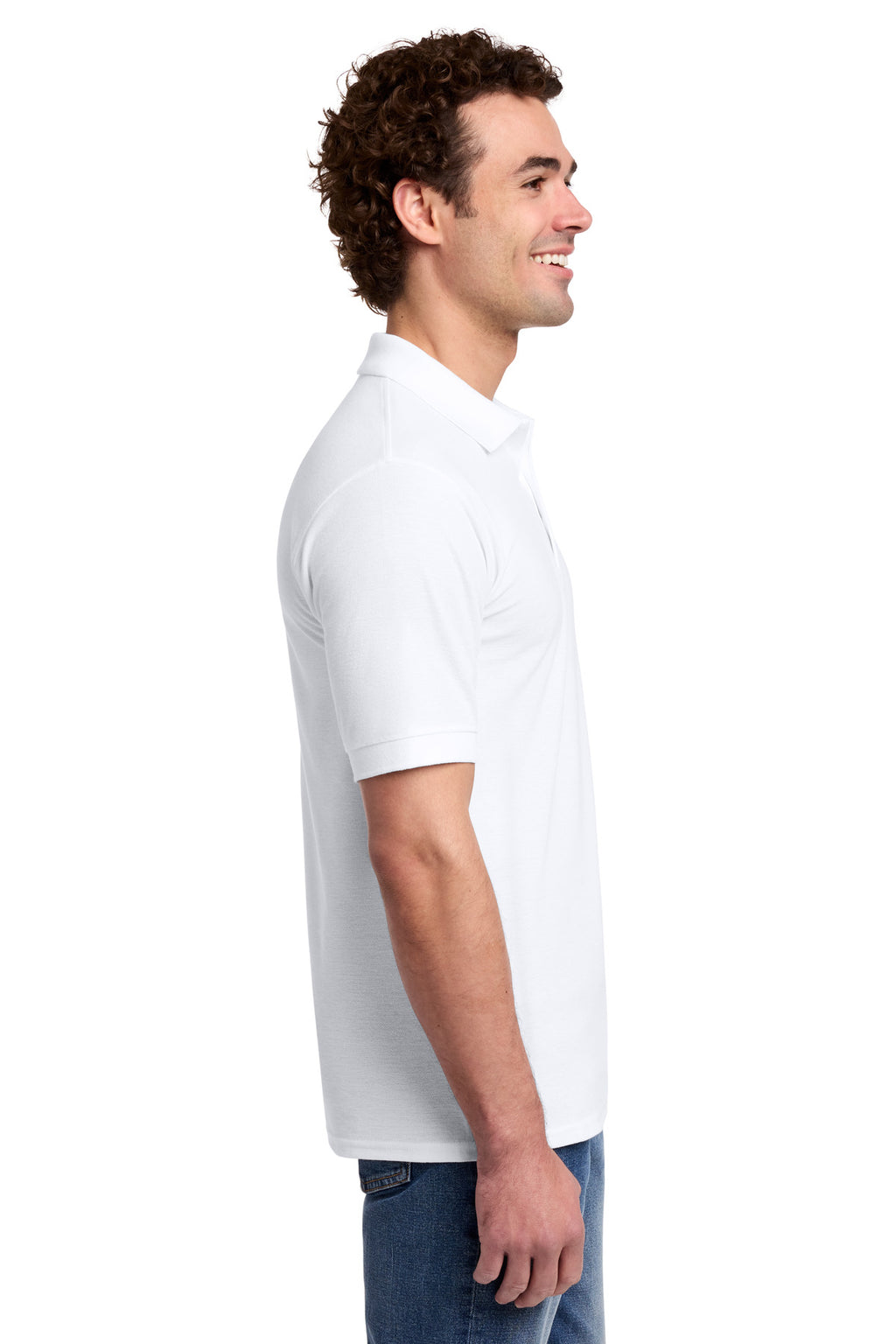 Port & Co Core Blend Pique Polo. KP155 - White - side