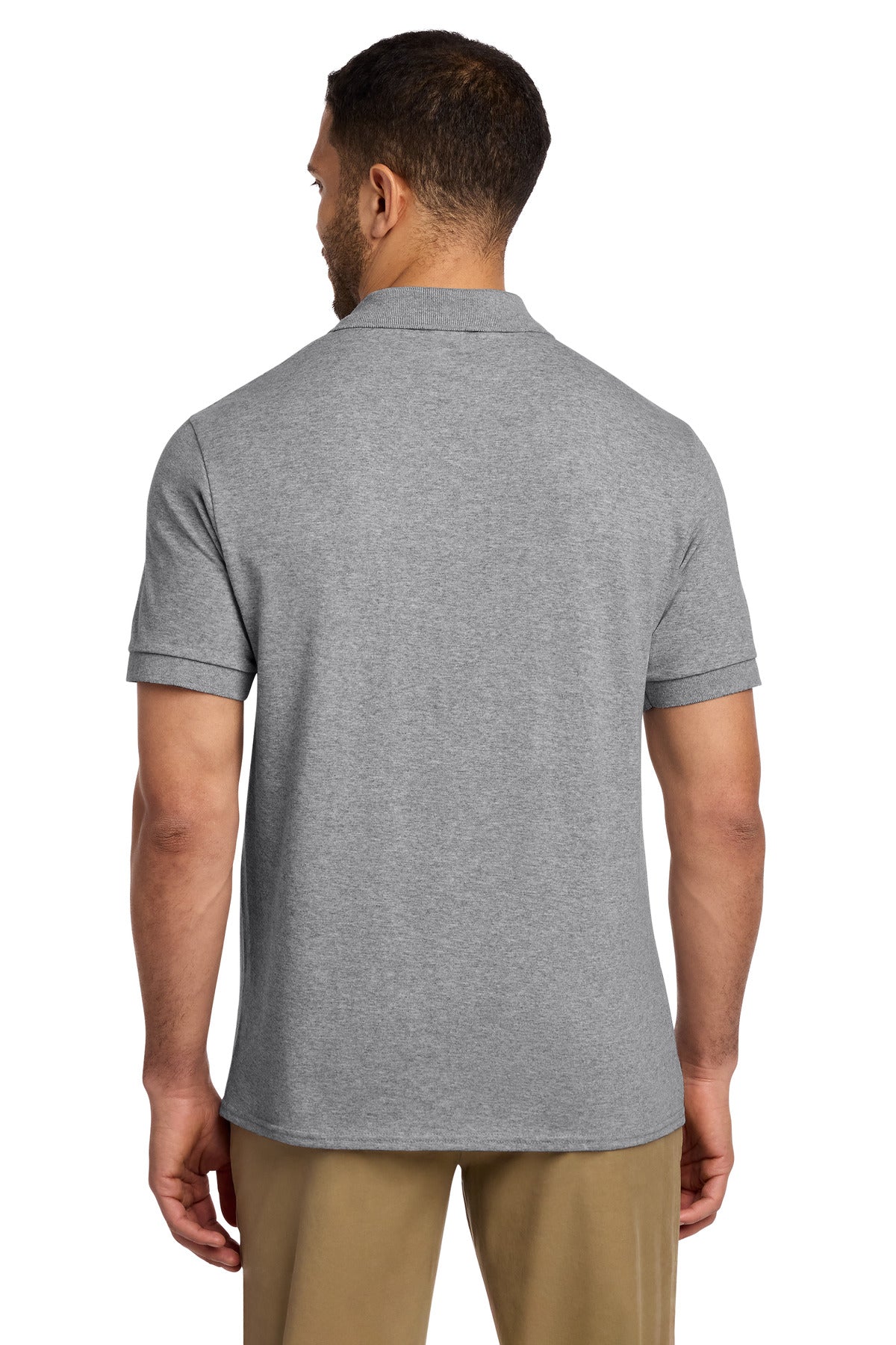 Port & Co Core Blend Jersey Knit Pocket Polo. KP55P - Athletic Heather - back
