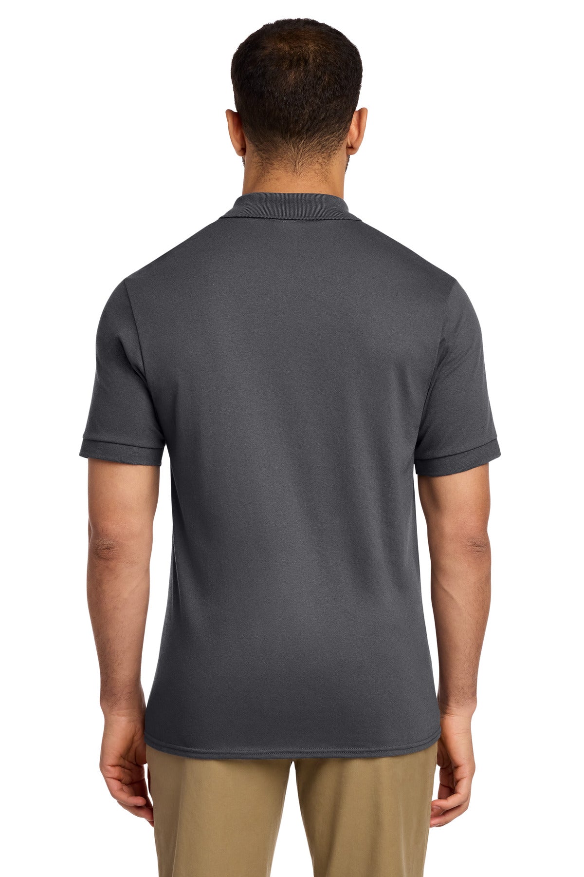 Port & Co Core Blend Jersey Knit Pocket Polo. KP55P - Charcoal - back