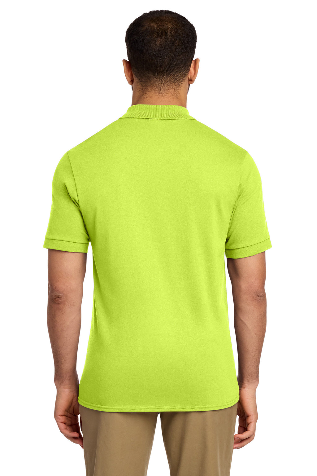 Port & Co Core Blend Jersey Knit Pocket Polo. KP55P - Safety Green - back
