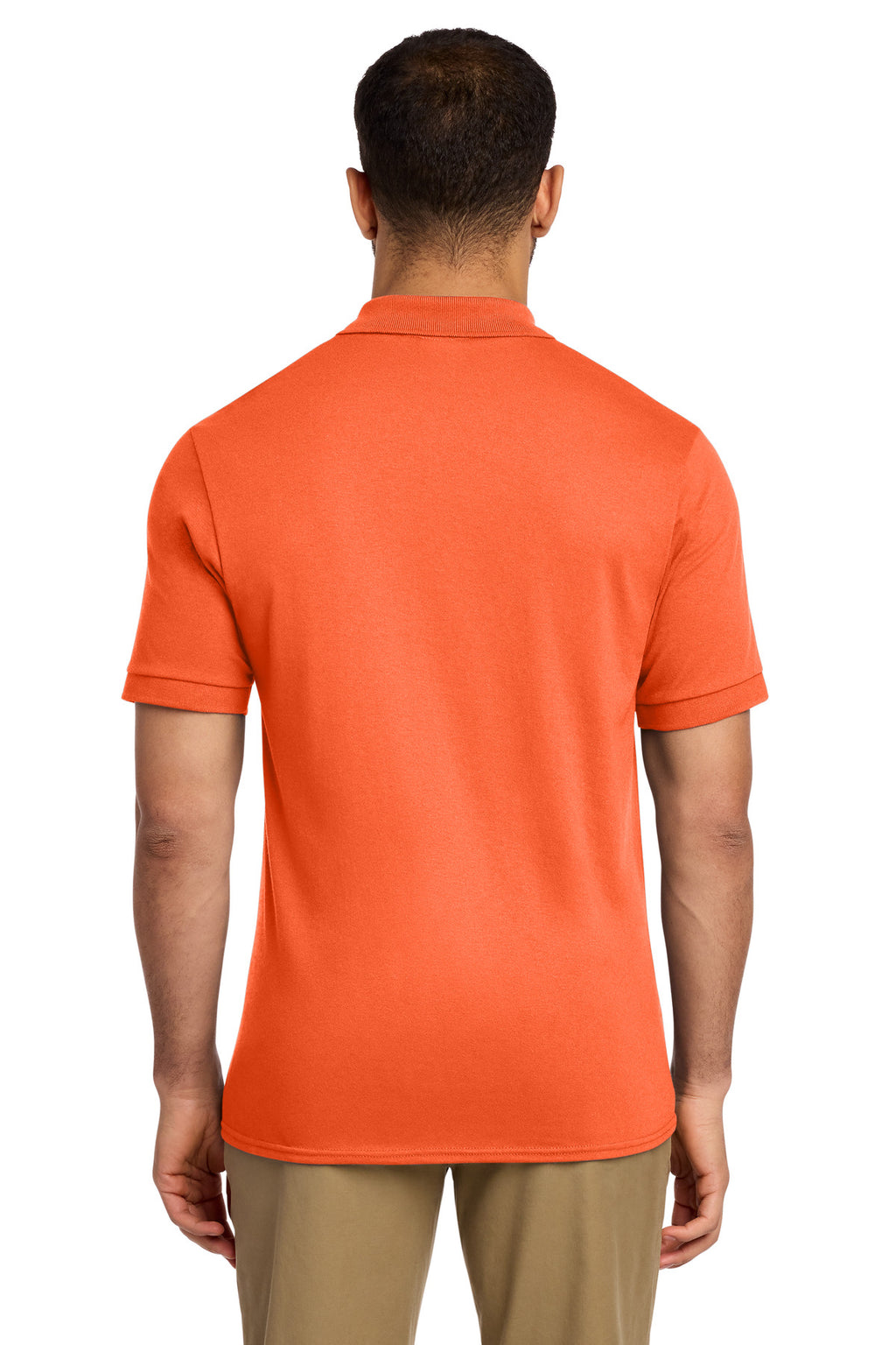 Port & Co Core Blend Jersey Knit Pocket Polo. KP55P - Safety Orange - back