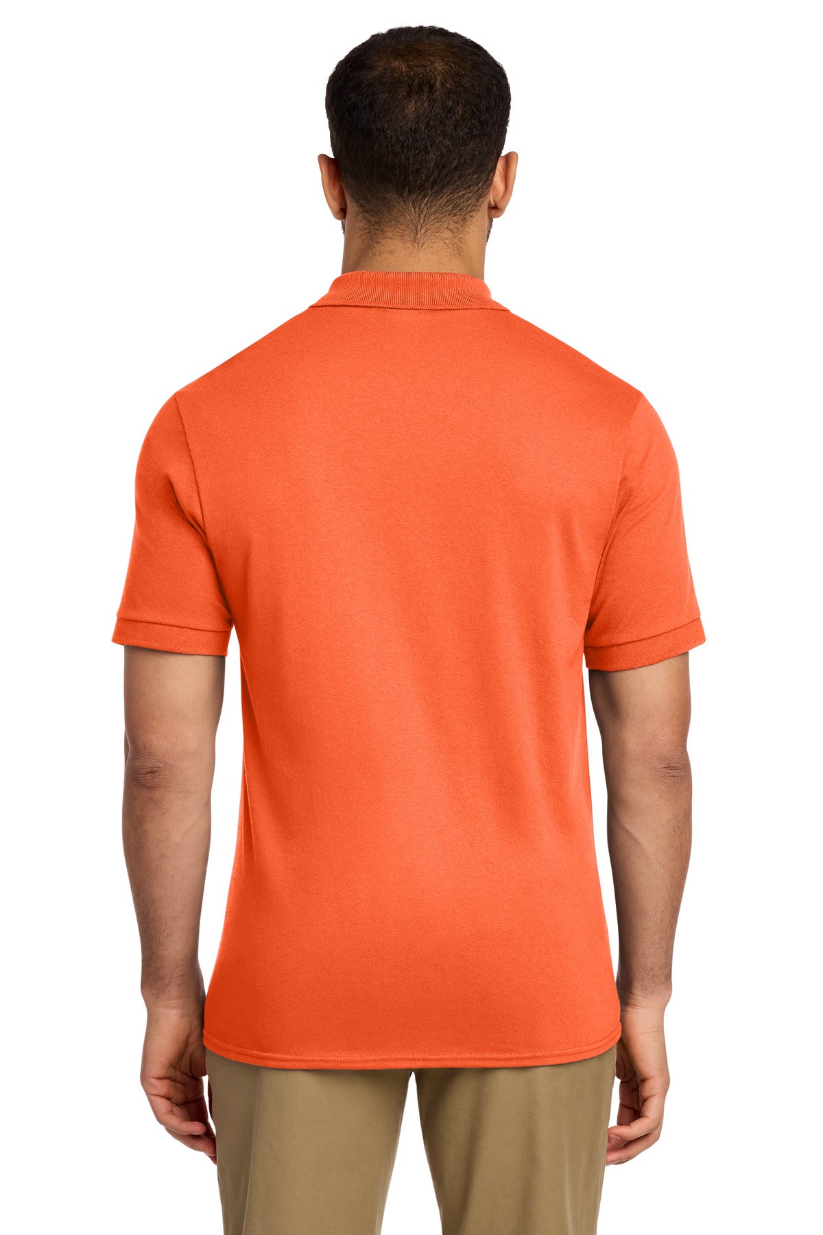 Port & Co Core Blend Jersey Knit Pocket Polo. KP55P - Safety Orange - back