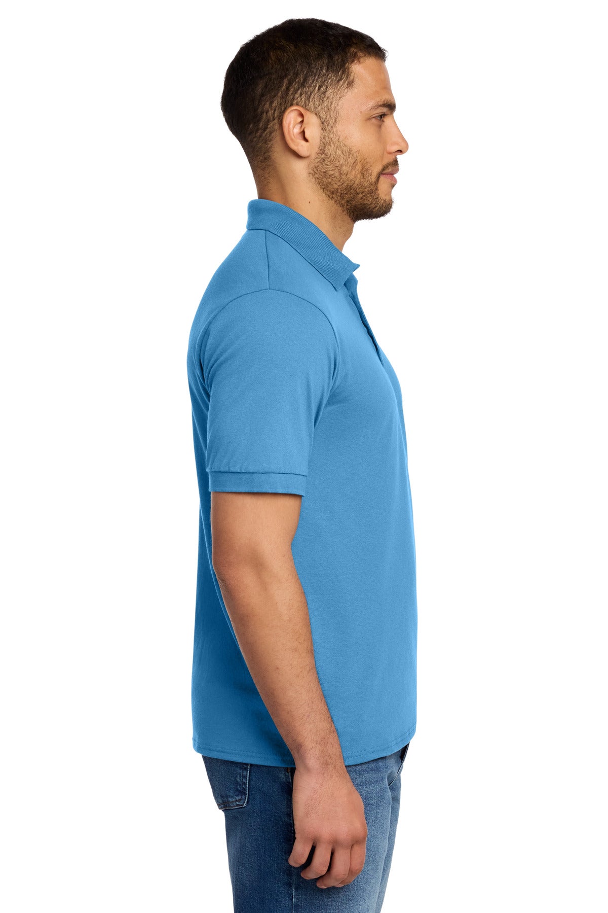 Port & Co Tall Core Blend Jersey Knit Polo. KP55T - Aquatic Blue - side
