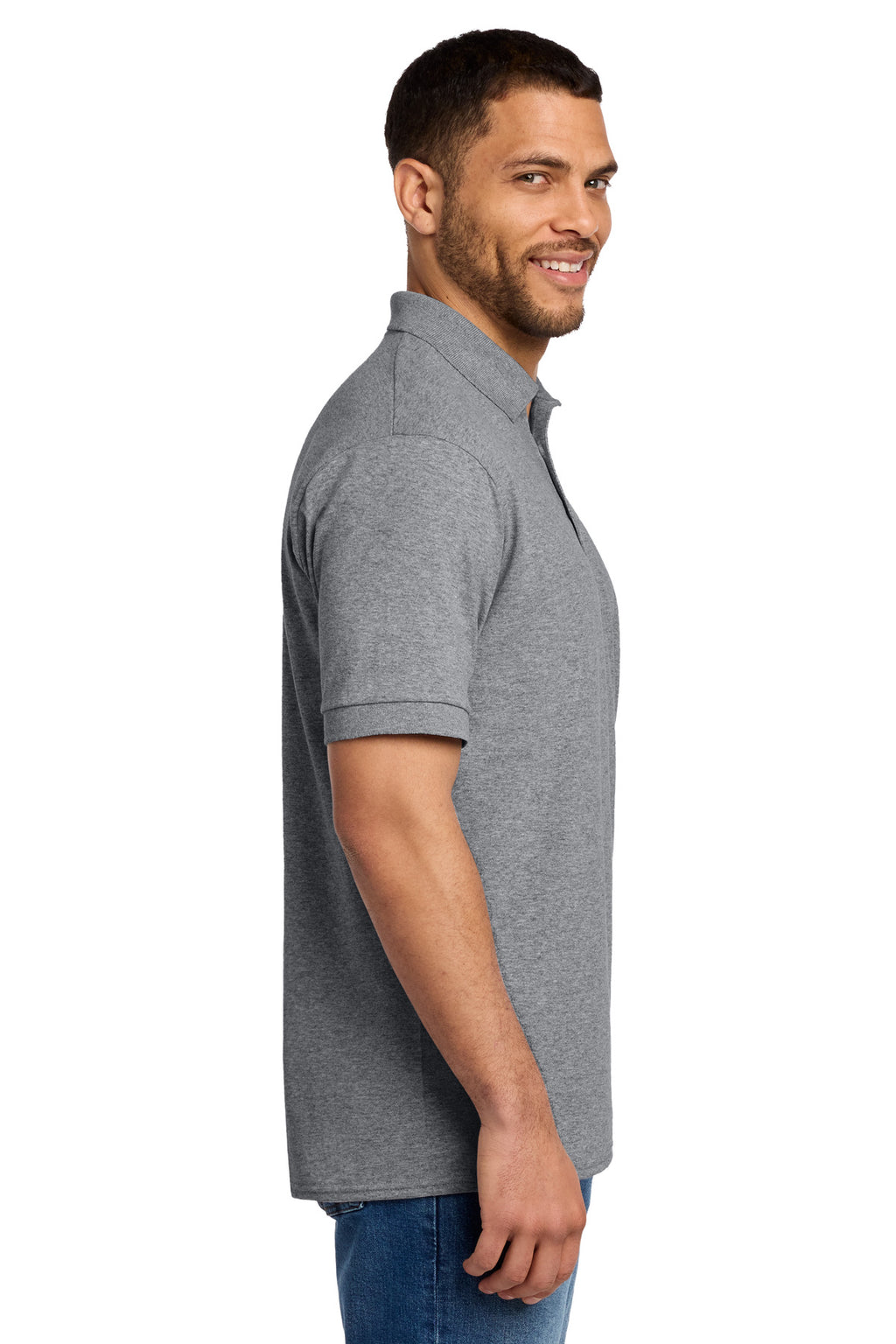 Port & Co Tall Core Blend Jersey Knit Polo. KP55T - Athletic Heather - side