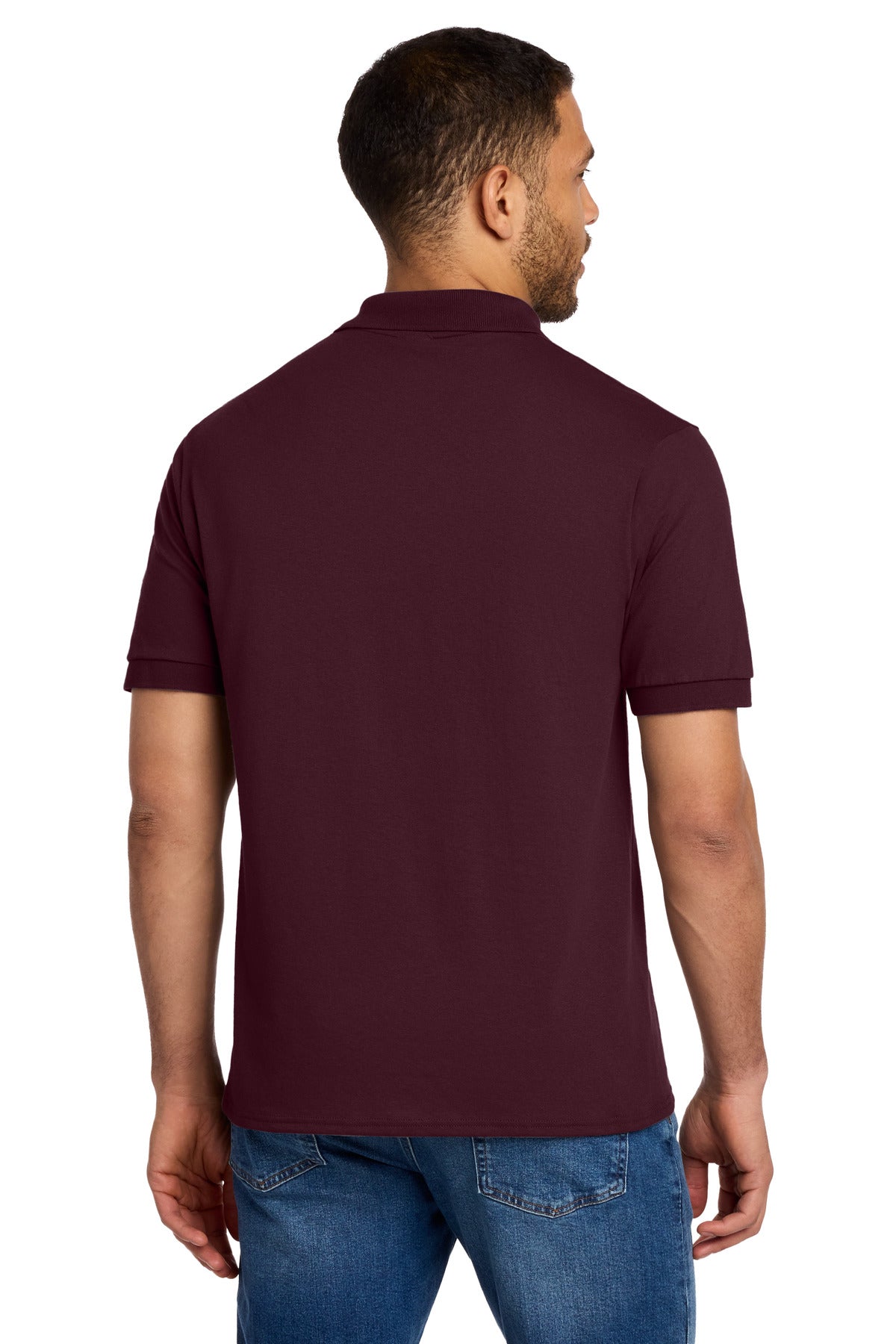 Port & Co Tall Core Blend Jersey Knit Polo. KP55T - Athletic Maroon - back