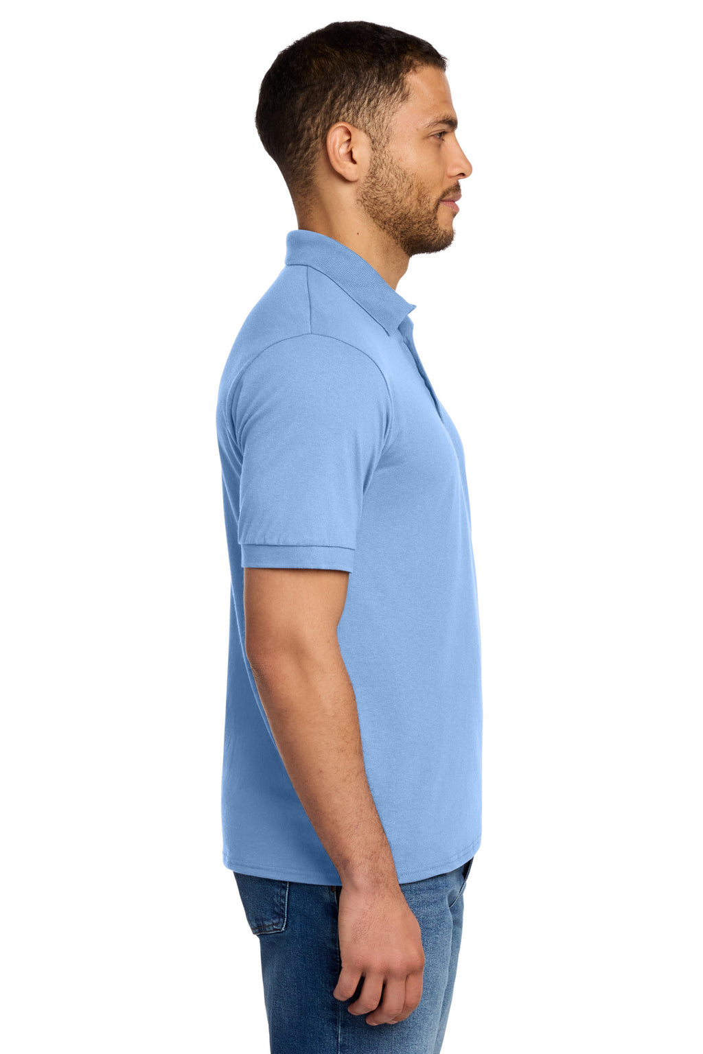 Port & Co Tall Core Blend Jersey Knit Polo. KP55T - Light Blue - side