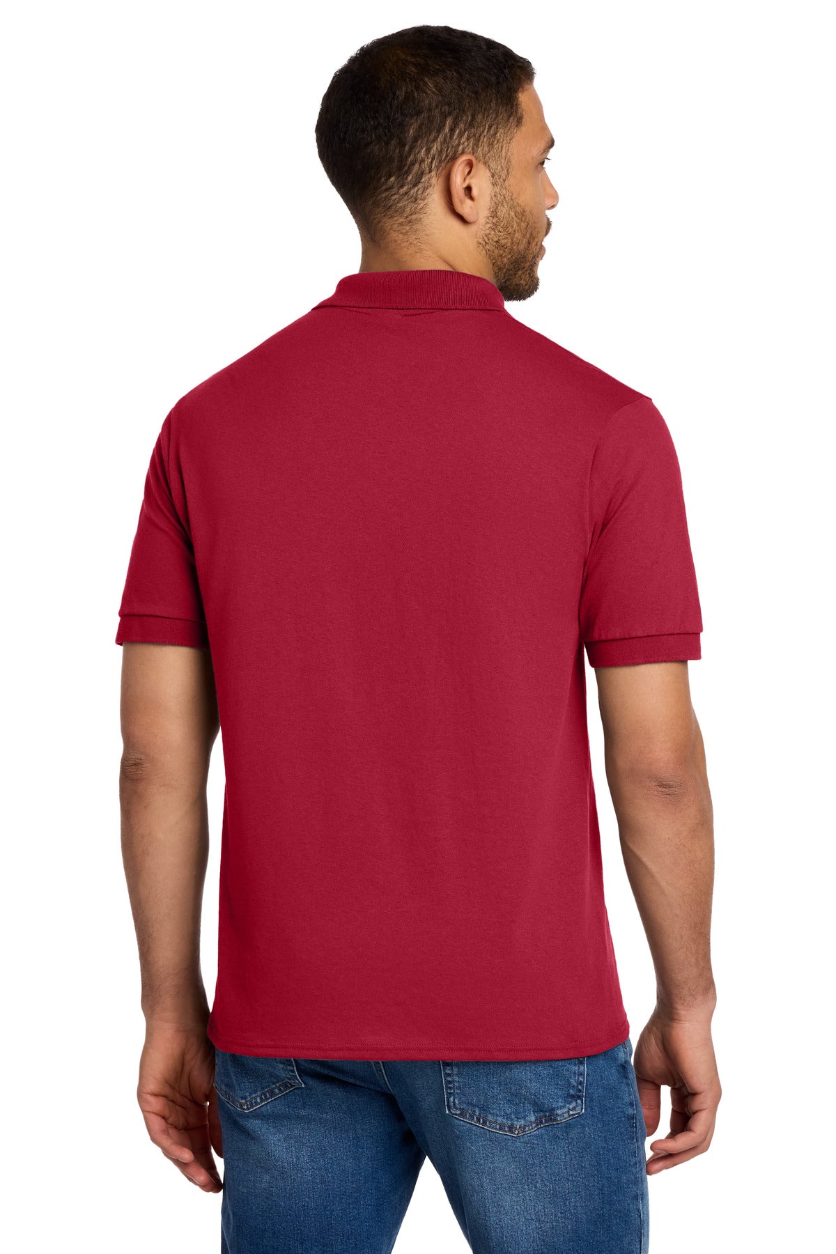 Port & Co Tall Core Blend Jersey Knit Polo. KP55T - Red - back