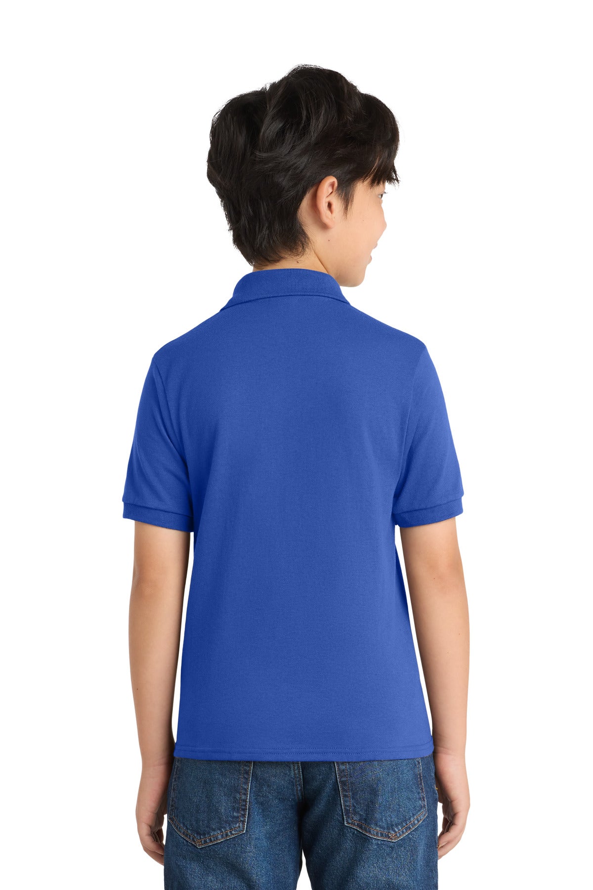 Port & Co Youth Core Blend Jersey Knit Polo. KP55Y - Royal - back