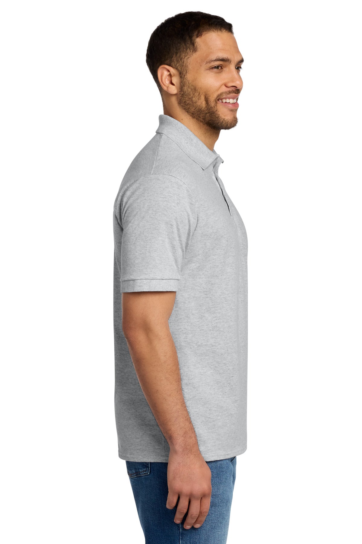 Port & Co Core Blend Jersey Knit Polo. KP55 - Ash - side