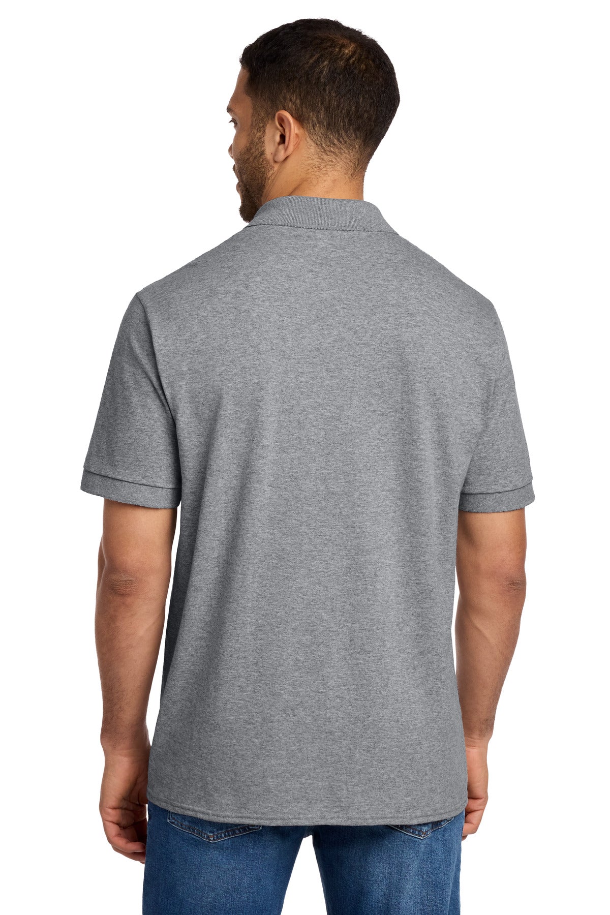 Port & Co Core Blend Jersey Knit Polo. KP55 - Athletic Heather - back