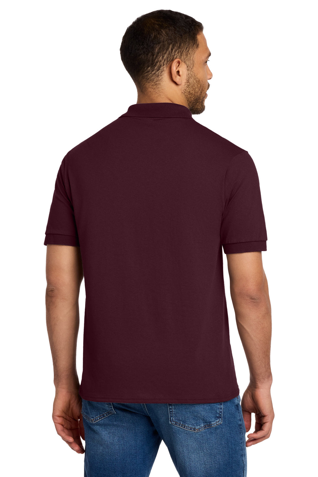 Port & Co Core Blend Jersey Knit Polo. KP55 - Athletic Maroon - back