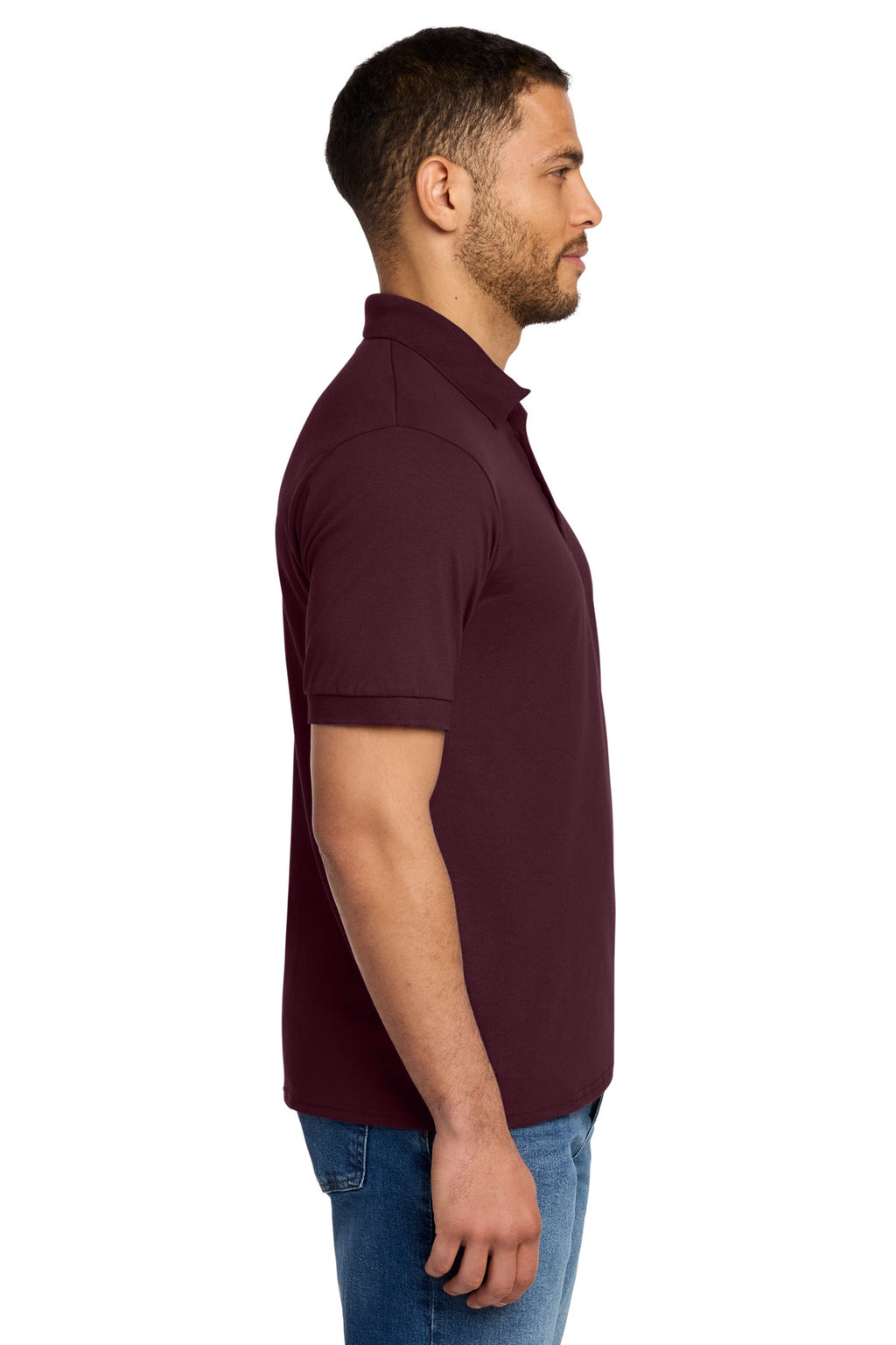 Port & Co Core Blend Jersey Knit Polo. KP55 - Athletic Maroon - side