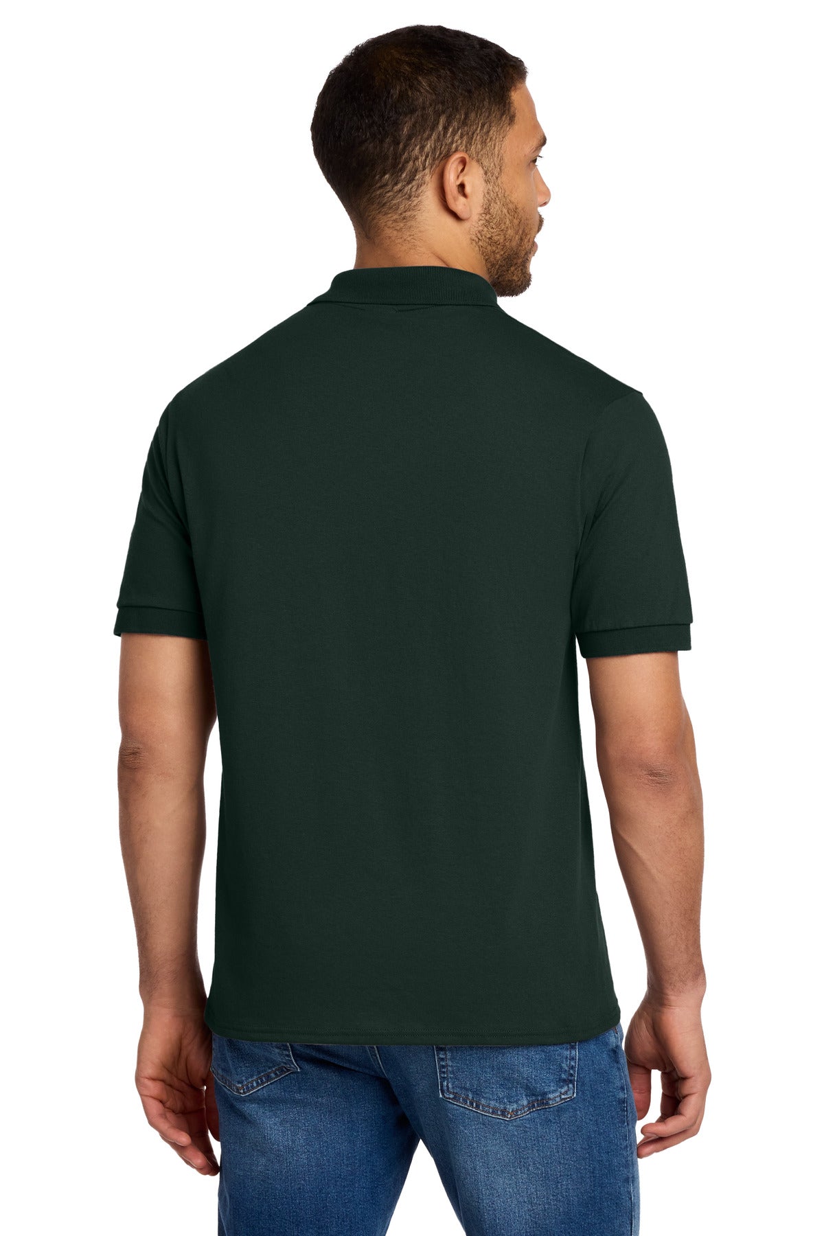 Port & Co Core Blend Jersey Knit Polo. KP55 - Dark Green - back