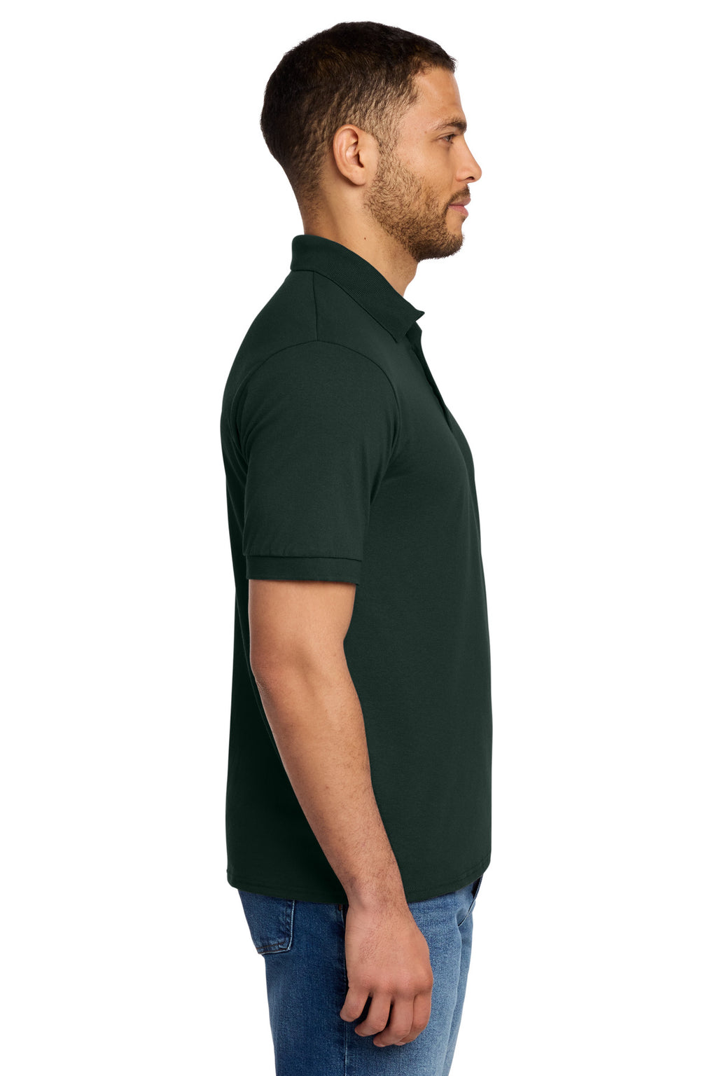 Port & Co Core Blend Jersey Knit Polo. KP55 - Dark Green - side