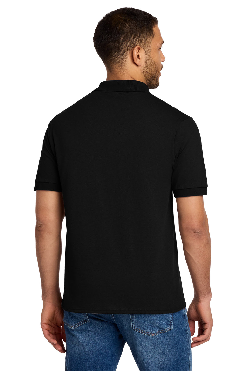 Port & Co Core Blend Jersey Knit Polo. KP55 - Jet Black - back