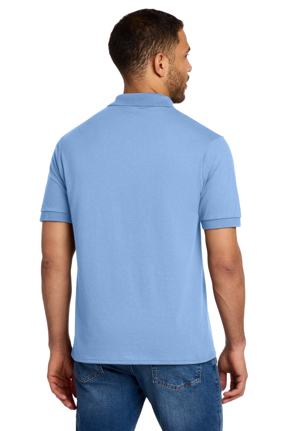 Port & Co Core Blend Jersey Knit Polo. KP55 - Light Blue - back