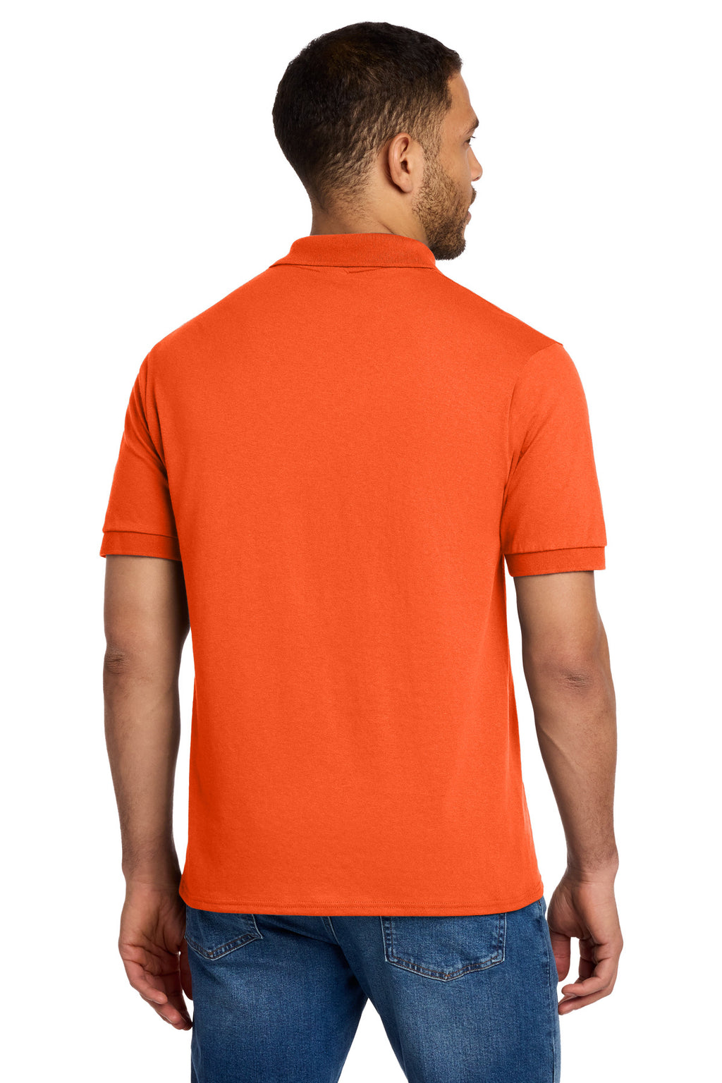 Port & Co Core Blend Jersey Knit Polo. KP55 - Safety Orange - back