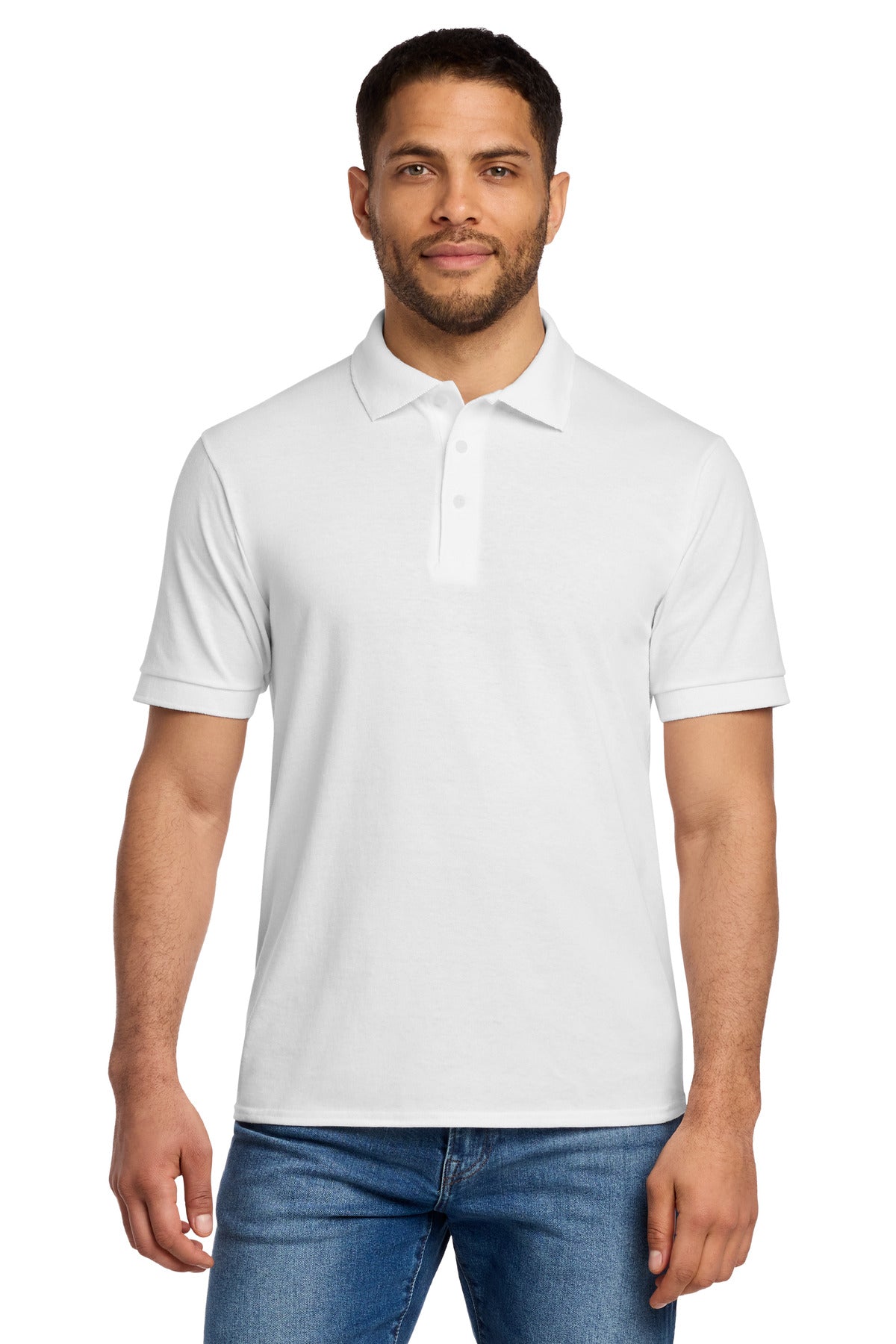 Port & Co Tall Core Blend Jersey Knit Polo. KP55T - White - front