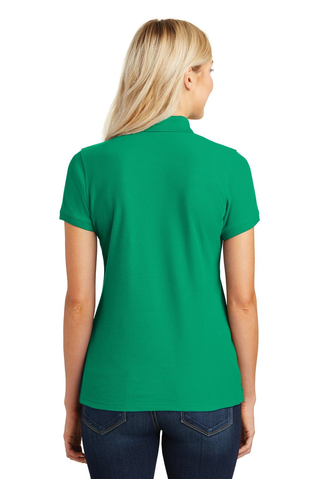 Port Authority Women's Core Classic Pique Polo. L100 - Bright Kelly Green - back