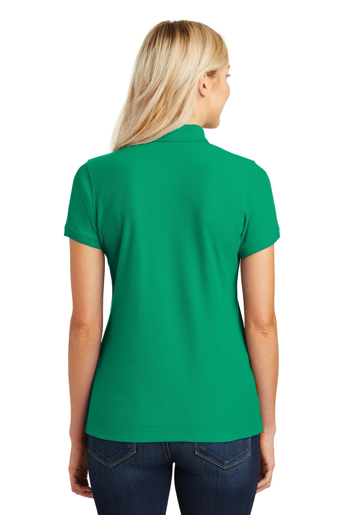 Port Authority Women's Core Classic Pique Polo. L100 - Bright Kelly Green - back