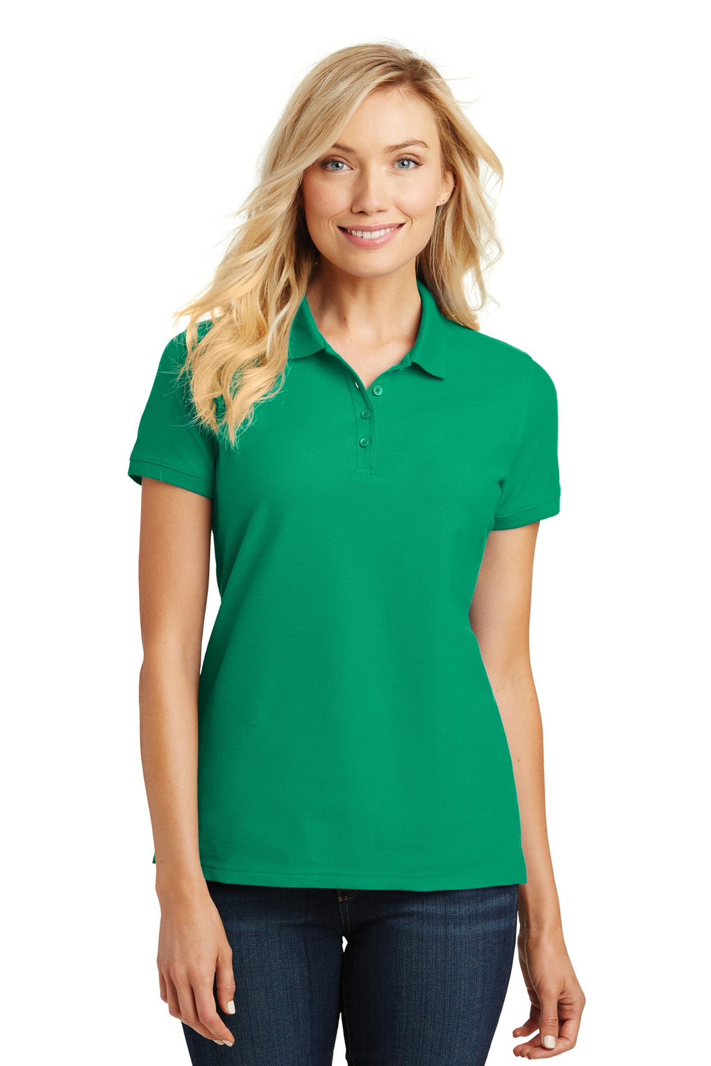 Port Authority Women's Core Classic Pique Polo. L100 - Bright Kelly Green - front
