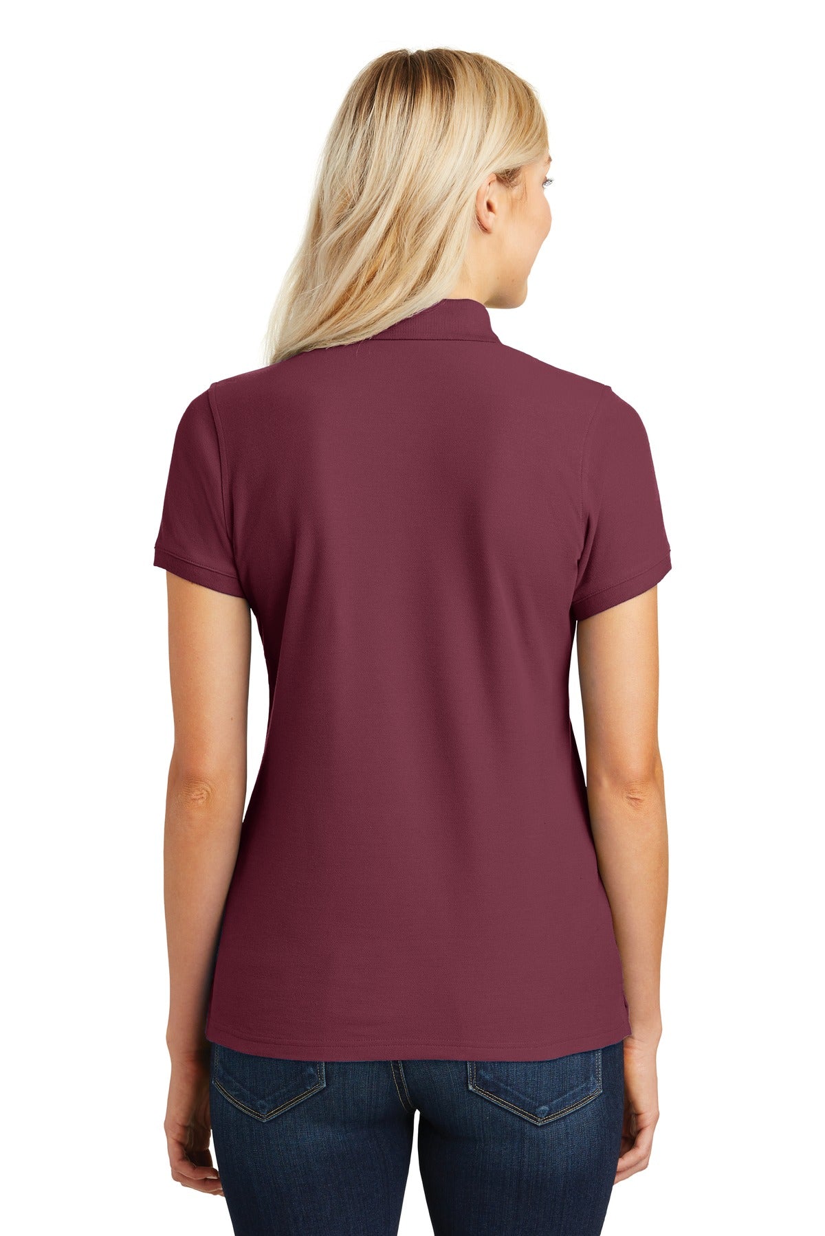 Port Authority Women's Core Classic Pique Polo. L100 - Burgundy - back