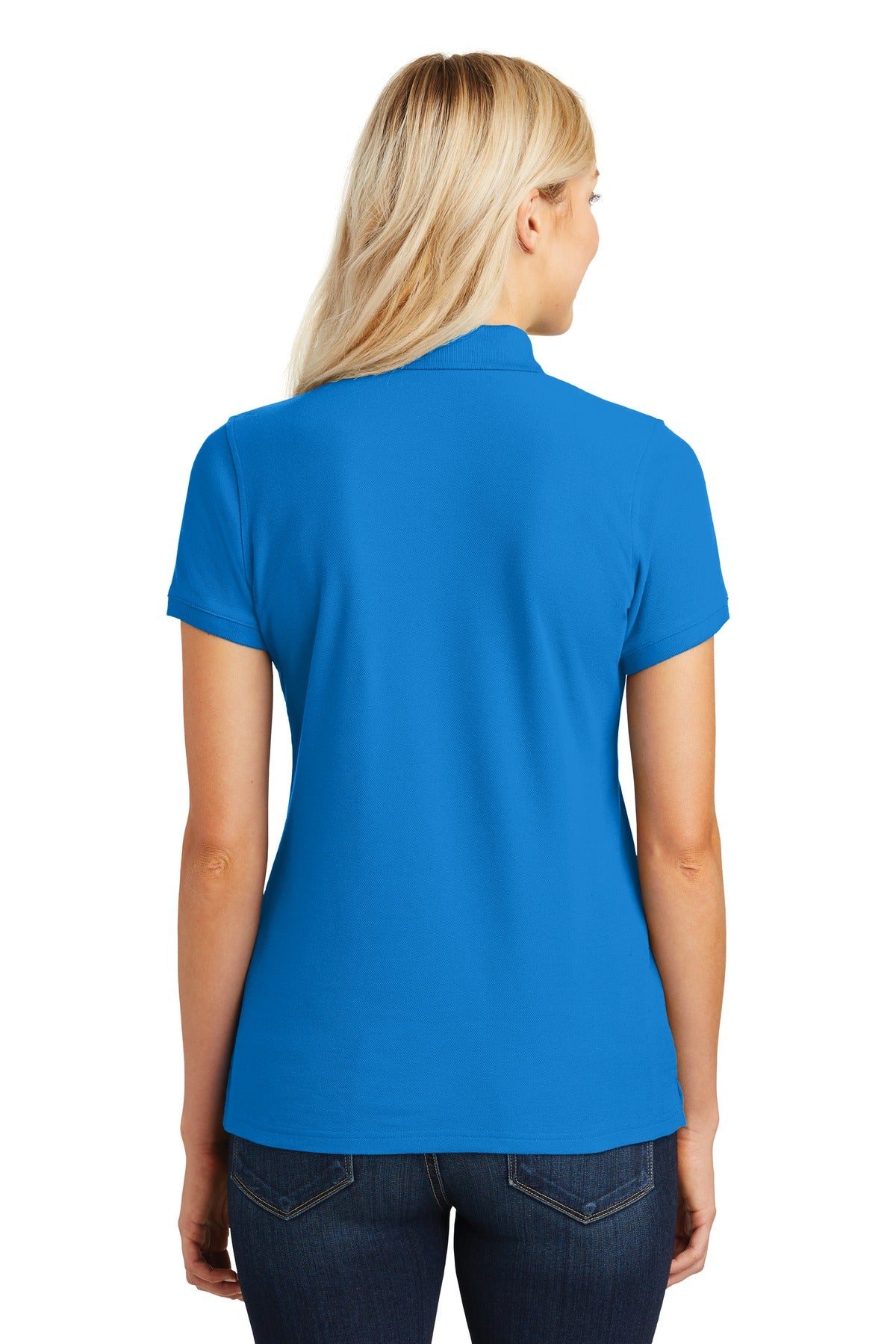 Port Authority Women's Core Classic Pique Polo. L100 - Coastal Blue - back